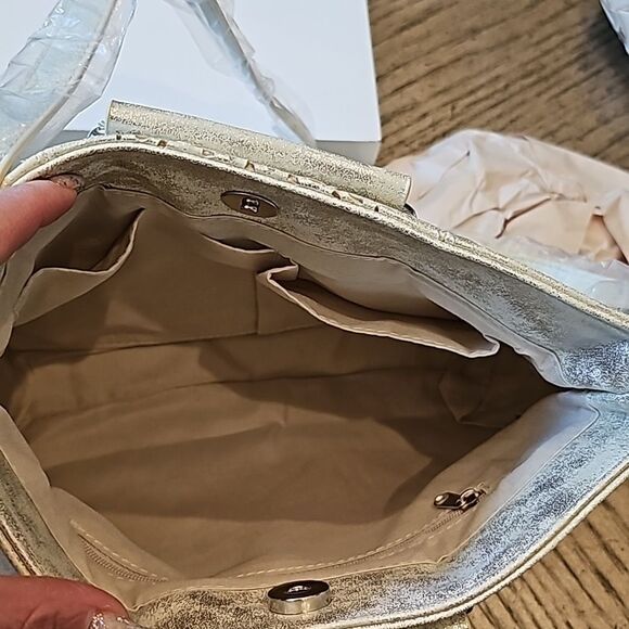 Metallic silver gold shoulder bag NWT T shirt & Jeans - Picture 6 of 10